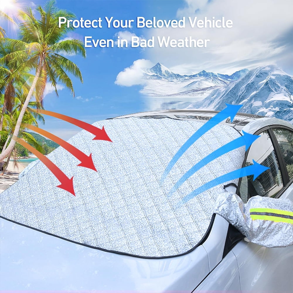 Anti-ice, anti-snow, and anti-frost car windshield cover, ultra-thick protection for the front windshield, 61*49 inches suitable for use in autumn/winter.