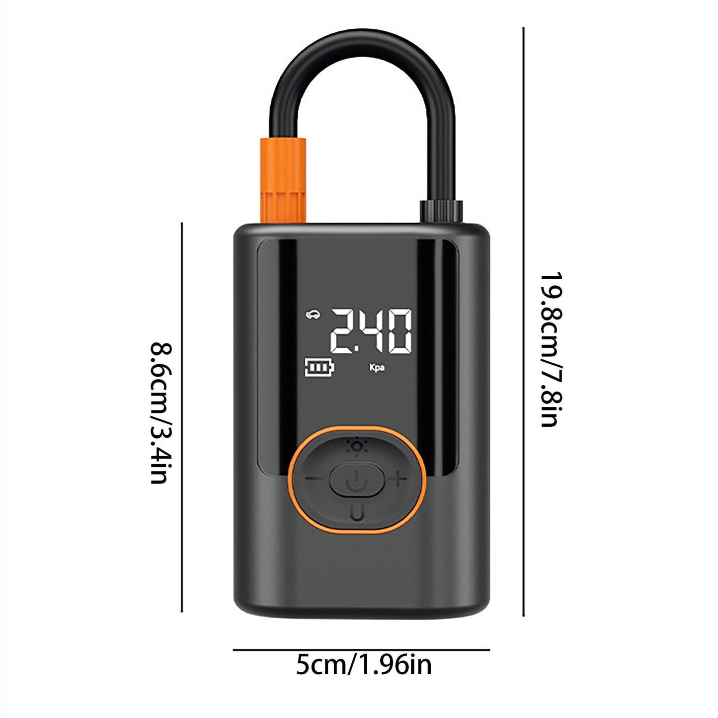 Airmoto - Portable Tire Inflator - Wireless (Including Charging Bank) Car Wireless Air Pump Mini Portable Car Air Pump,Portable Air Compressor for Car Tires,(A)7.8"