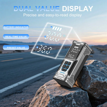 AVAPOW Cordless Tire Inflator, 180PSI Portable Air Compressor, Air Pump for Car Tires with Digital Pressure Gauge, LED Light, Auto Shutoff