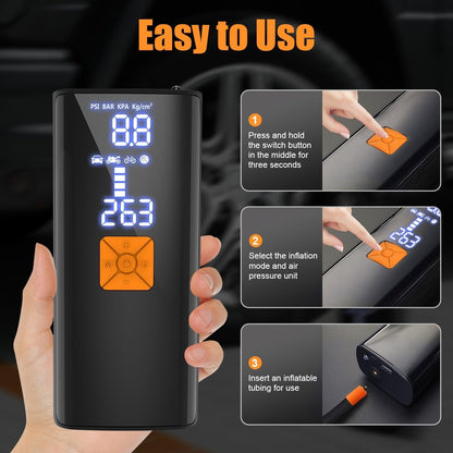 Tire Inflator Portable Air Compressor, Air Pump for Car Tires with Tire Pressure Gauge 150 PSI