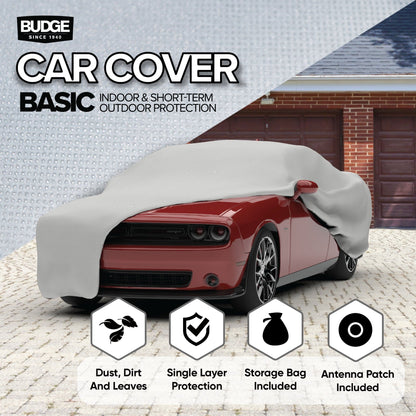 Budge Basic Car Cover, Lightweight, Breathable Indoor Car Protection, Size 3 for Midsize Vehicles