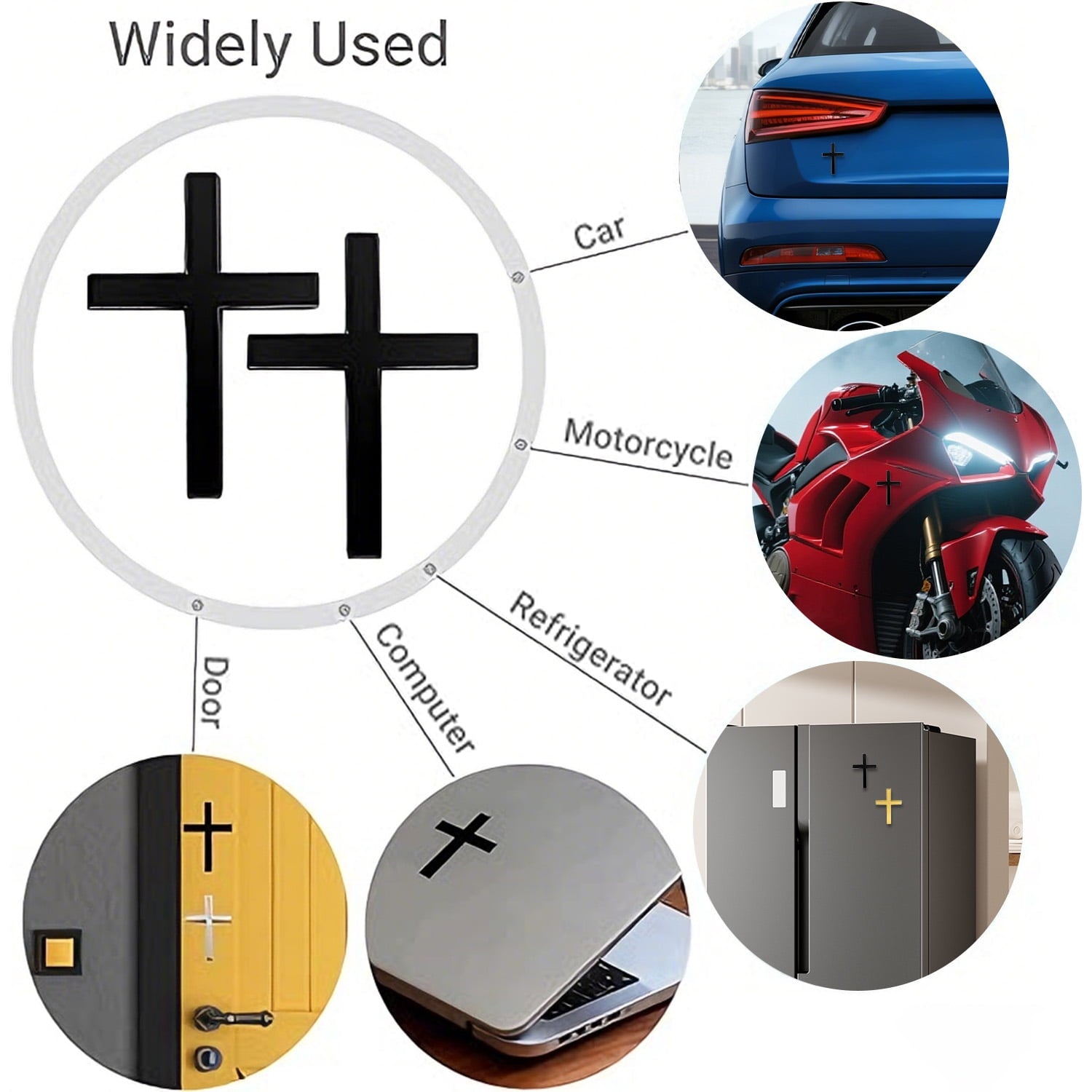 Christian Cross Exterior Car Decal - Versatile Decor Sticker for All Vehicles (Cars/SUVs/Motorcycles)