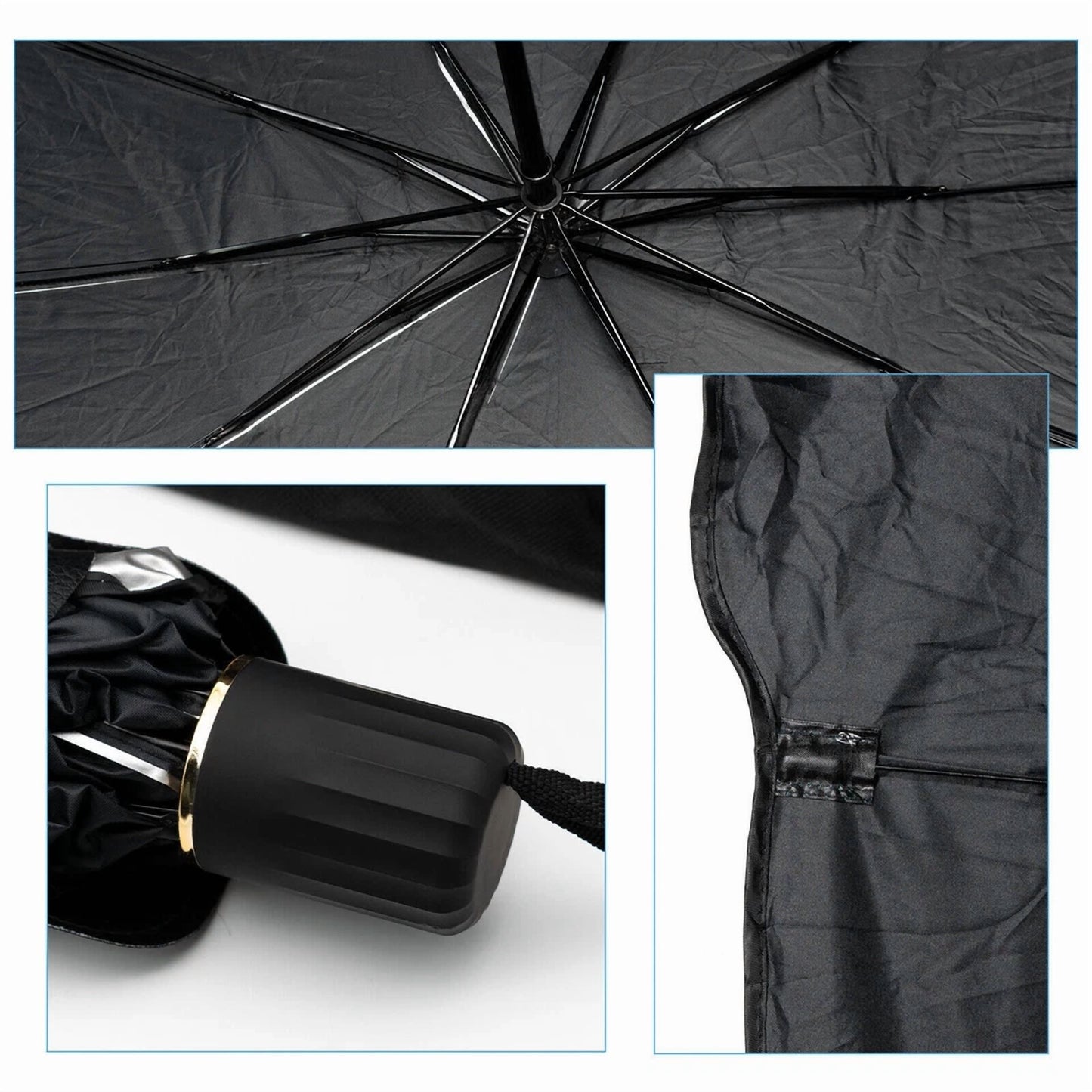 53" Car Windshield Sun Shade Foldable Umbrella Front Window Sun Uv Protection