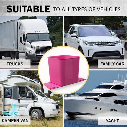 Haussimple Car Trash Can Garbage Bin Waterproof Auto Wastebasket Pink- High 7.5\", Length 7.5\"