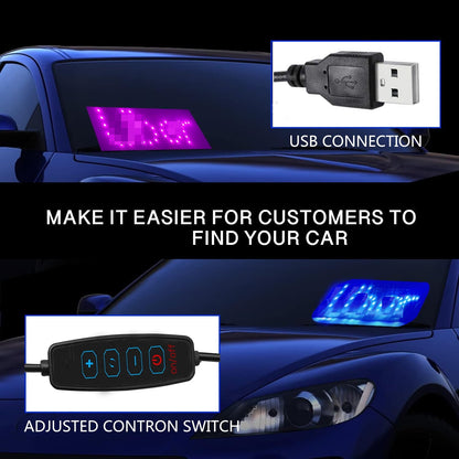 Adjusted Led Light Signs for Car Windshield, Taxi Sign Light Glow LED Sign with Suction Cups & Universal USB-Plug, Light Board Sign Car Accessories Suitable for All Cars (Blue/Pink)