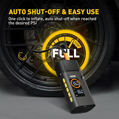 AUXITO Tire Inflator Portable Air Compressor, 150 PSI Cordless Air Pump with 7800mAh Rechargeable Battery for Car, Truck, Motorcycle Tires & Ball, Compact Bike Pump
