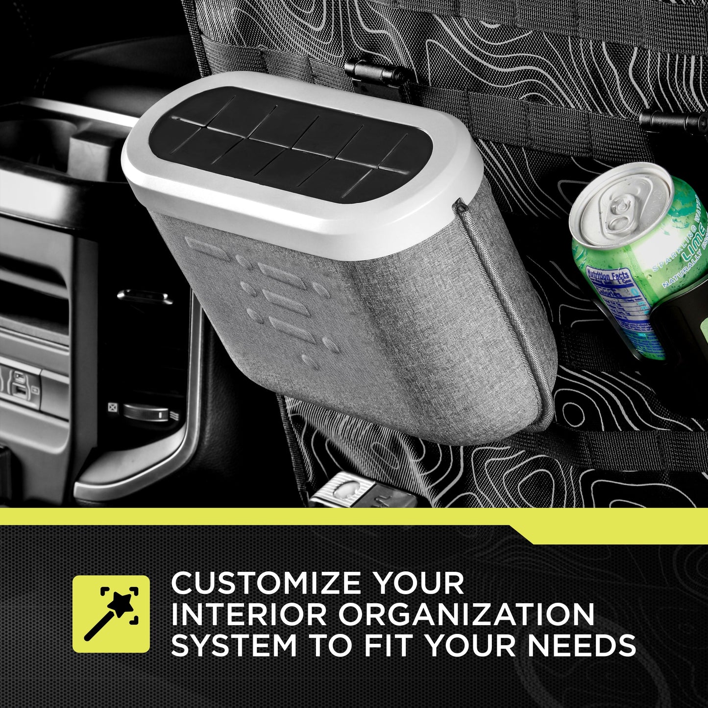 Auto Drive MOLLE Strap Compatible Trash Can, Universal, AZ533782