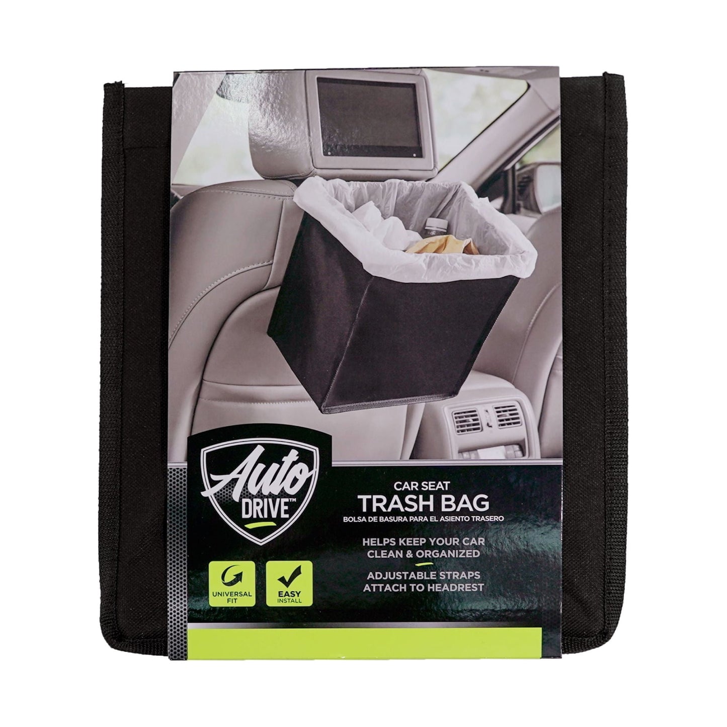 Auto Drive Trash Bin Collapsible Portable Auto Garbage Bag Multipurpose Car Organizer (Black)