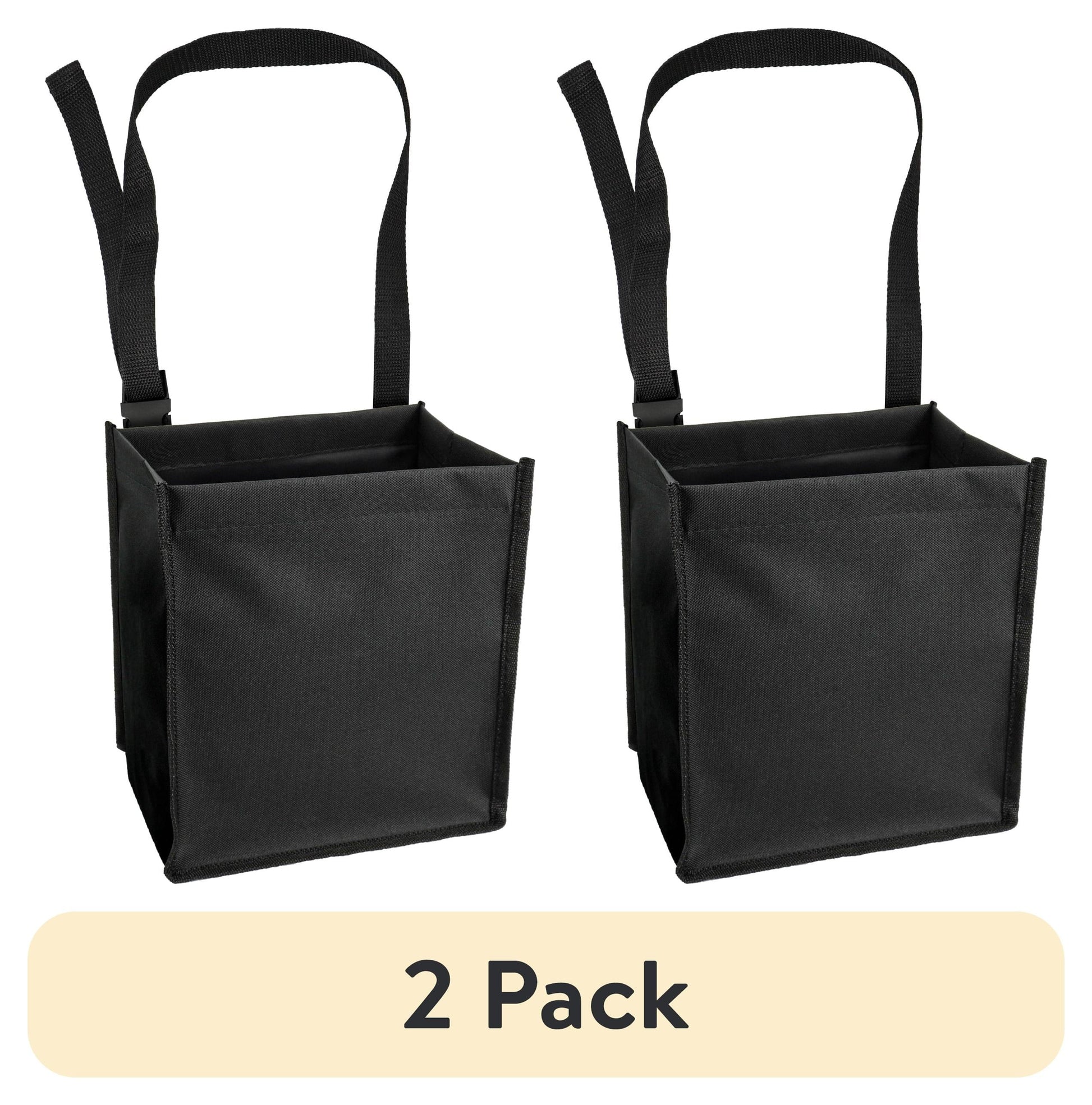 (2 pack) Auto Drive Trash Bin Collapsible Portable Auto Garbage Bag Multipurpose Car Organizer (Black)