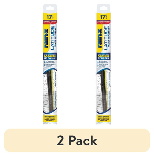 (2 pack) Rain-X Latitude Water Repellency 17" 2-IN-1 Windshield Wiper Blade