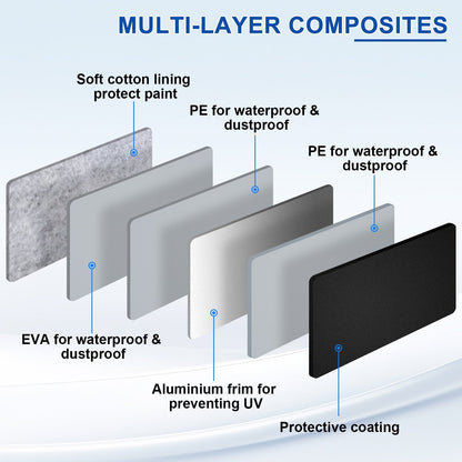 For Honda Accord Car Cover Upgraded PEVA+Cotton Outdoor Waterproof Sedan Full Cover Rain Sun Dust Snow Protection Black