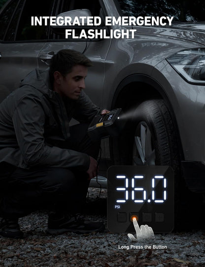 AstroAI Tire Inflator Air Compressor Portable 150PSI Metal Cylinder Fast Inflation Pump 12V DC with LED Light for Cars, Bicycles, Other Inflatables, Car Accessories