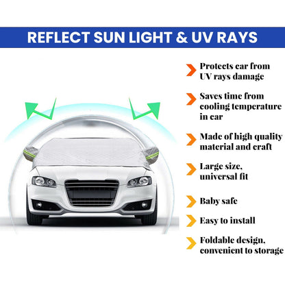 XUKEY Thick Car Windshield Cover Snow Ice Rain Protector Sun Shade Universal for SUV Pick up Truck