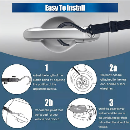 HOMEYA 600D Car Rear Window Snow Cover SUV Back Windshield Winter Dust Rain Ice Protector for SUVs and Trucks