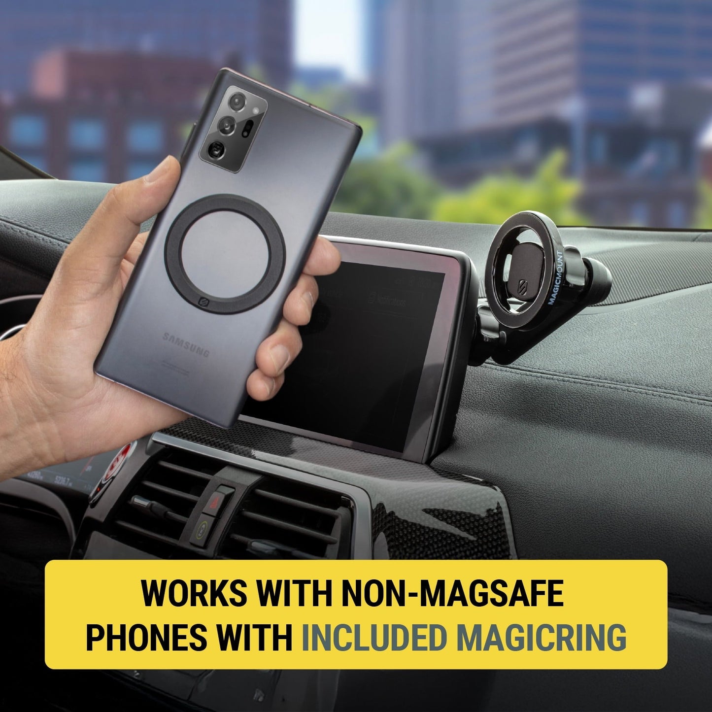 Scosche SMS1ODVR-1 MagicMount MS 5-in-1 MagSafe Car Phone Mount - Back of Screen, Dash or Vent Mount