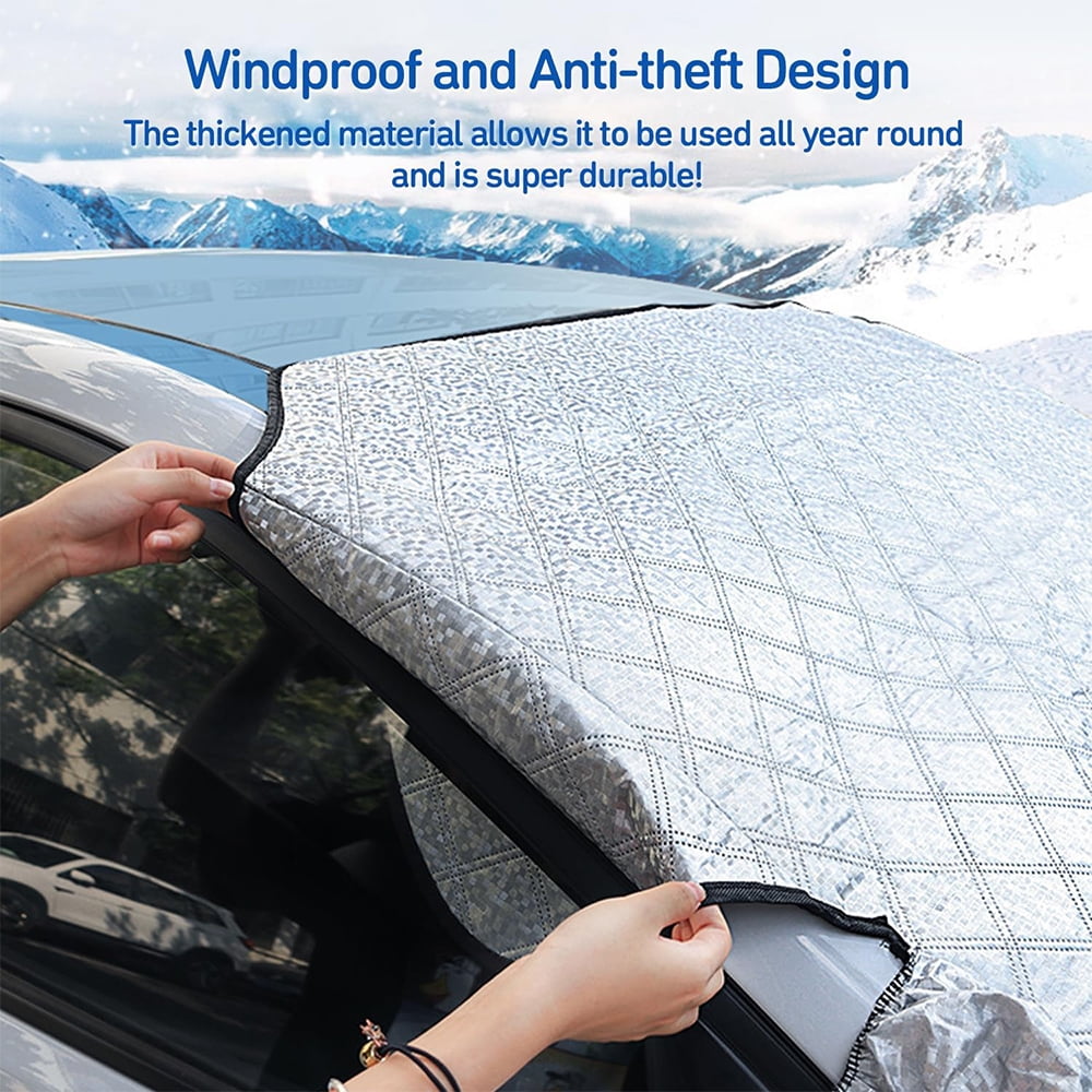 Anti-ice, anti-snow, and anti-frost car windshield cover, ultra-thick protection for the front windshield, 61*49 inches suitable for use in autumn/winter.