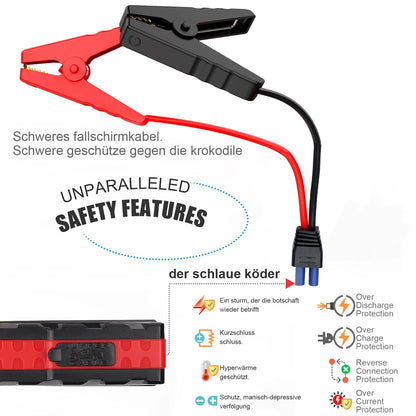 PRAXO Multi-functional Car Jump Starter, 5000A Peak 99800mAh Battery Jump Starter, 12V Car Battery Charger, Auto Battery Booster w/ LCD Display & 3 LED Modes, Portable Power Bank Charger