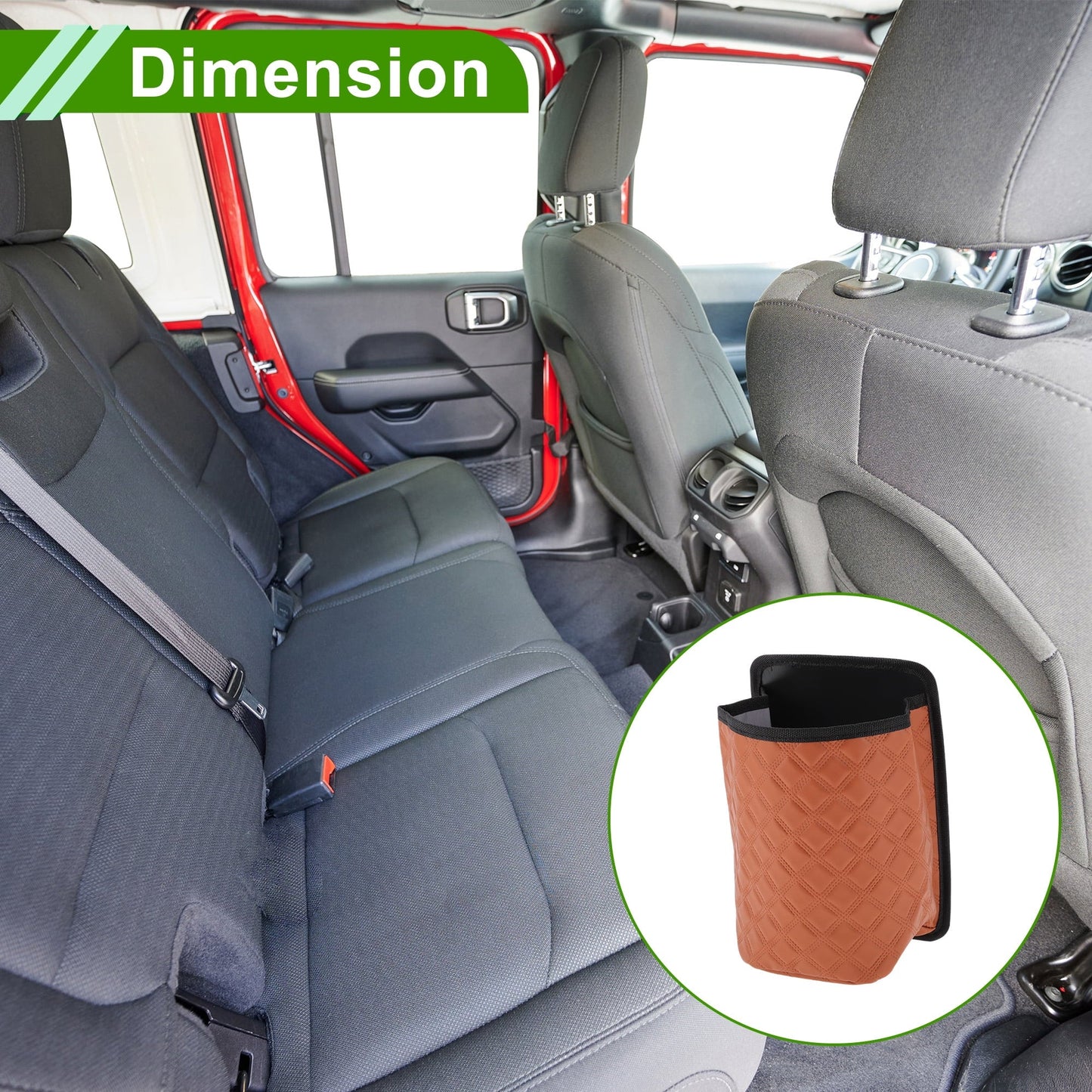 Unique Bargains Car Trash Can With Lanyard Hanging Front Rear Seats Trash Bin 1 Pc Brown