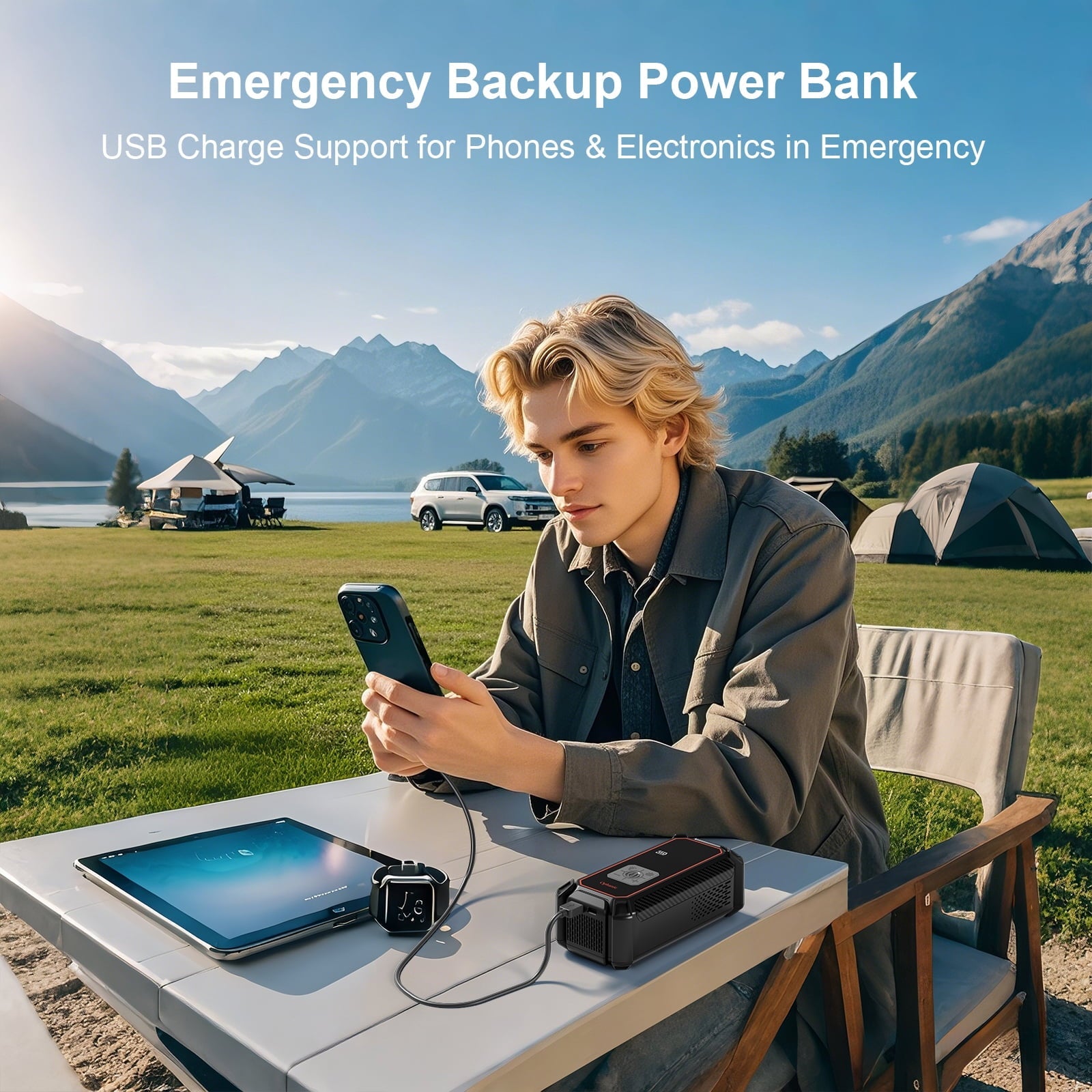 Ophanie Tire Inflator Portable Air Compressor, 9000mAh Battery Powered, 150PSI Dual Mode, Auto Air Pump for Car Tires, Motorcycle, Bicycle, Electric Pump with LED Light & Digital Pressure Gauge