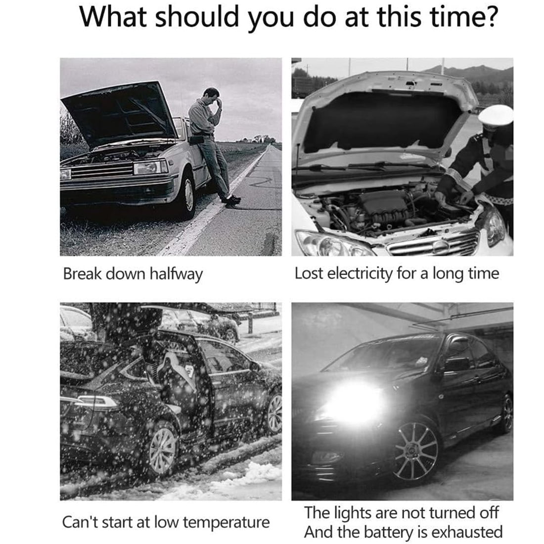 DEISNGB Car Jump Starter,Battery Jump Starter with USB Quick Charge(for All Gas or Diesel Engine) Charger Booster Powerbank Car, Portable Power Bank Charger with Built-in LED Bright Light