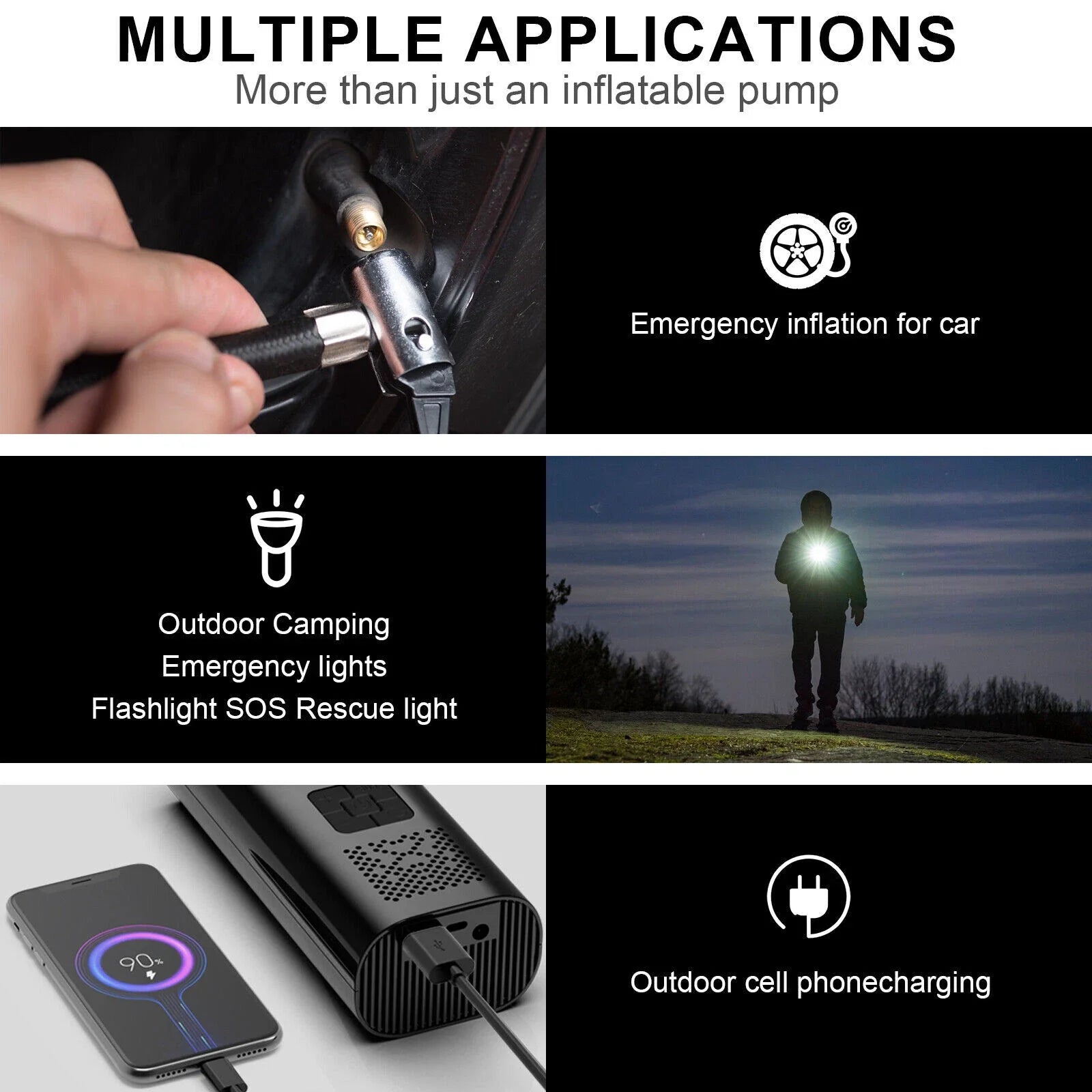 150 PSI Air Compressor Tire Inflator Fits Car Moto Bike Tires Air Pump Portable