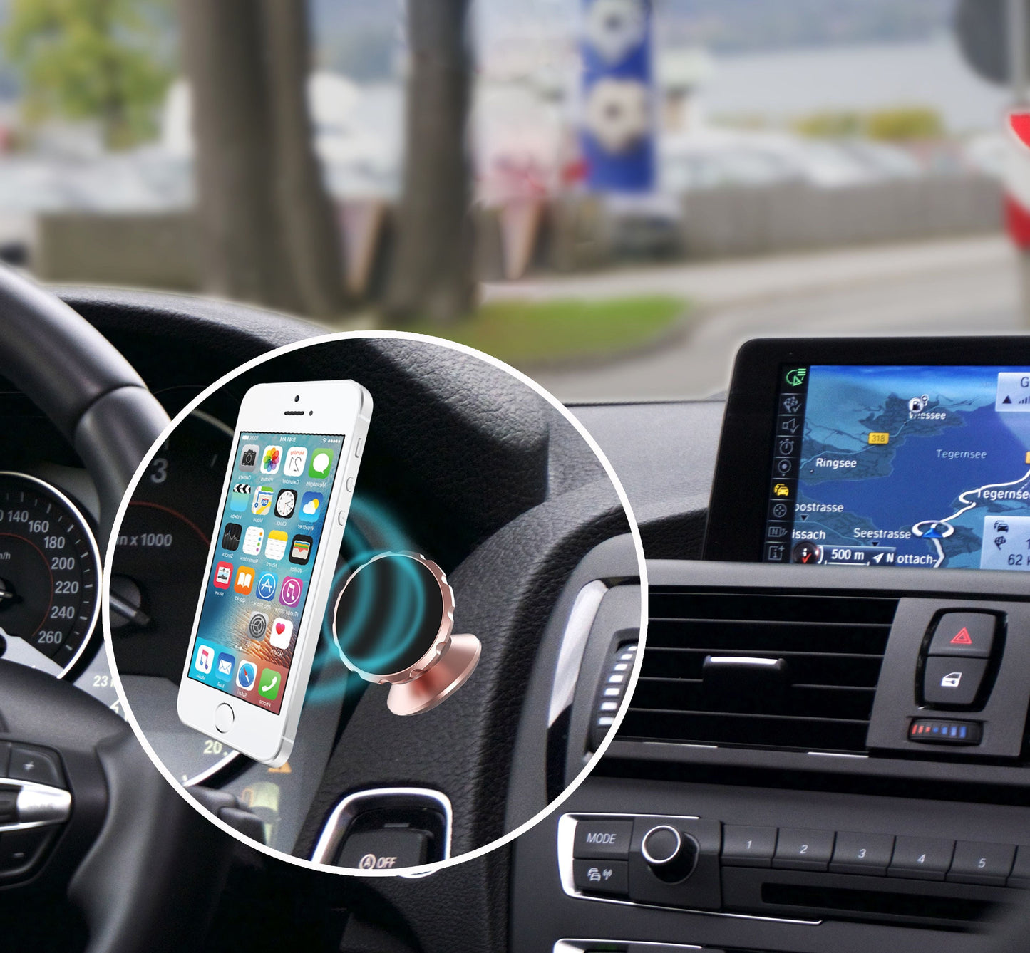 CyberTech 2-Pack Universal Magnetic Air-vent Car Mount with Dash Mount Holders for Smart Phones/GPS