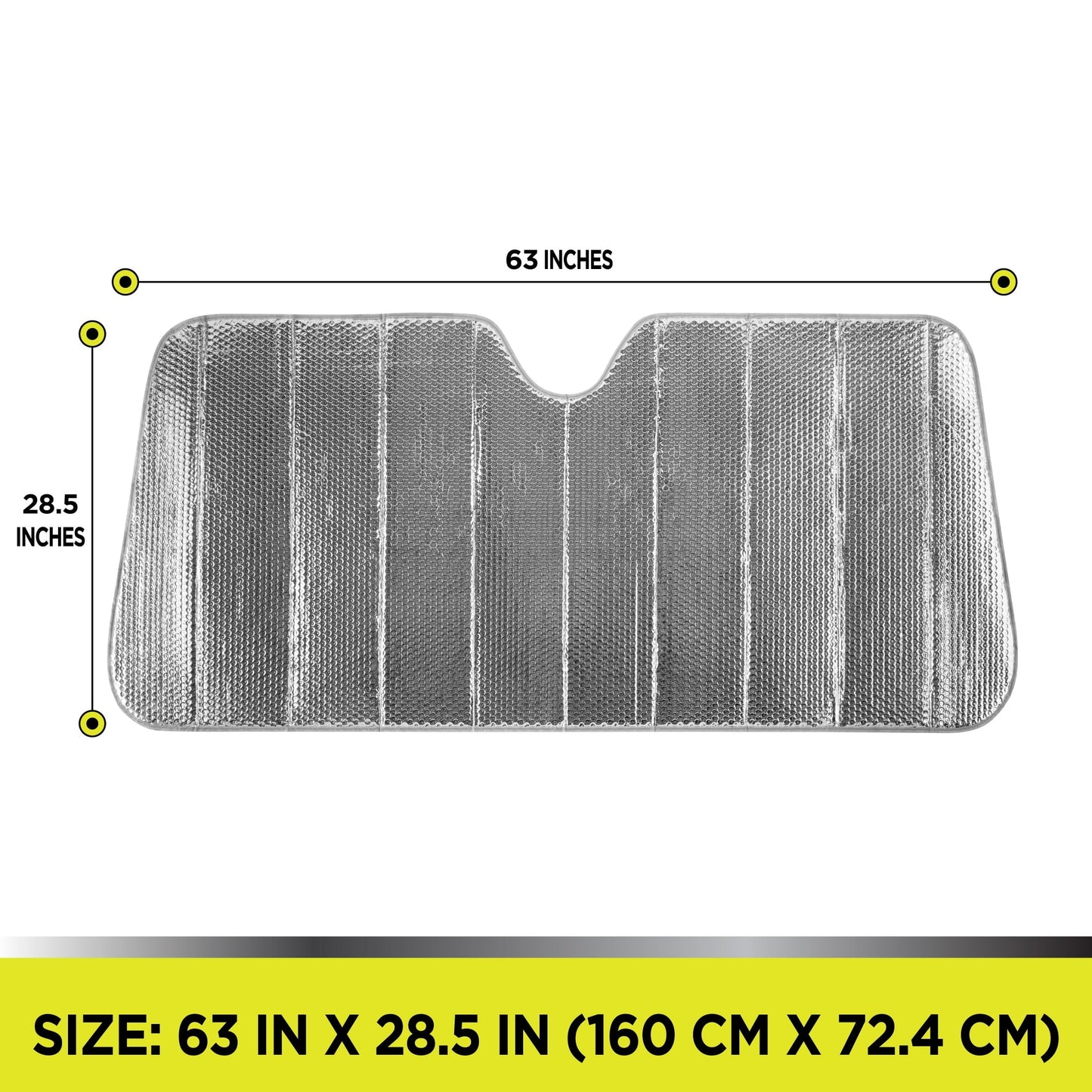 Auto Drive Heavy-Duty Silver Accordion Sunshade 1 Pack, 63'' x 28.5''