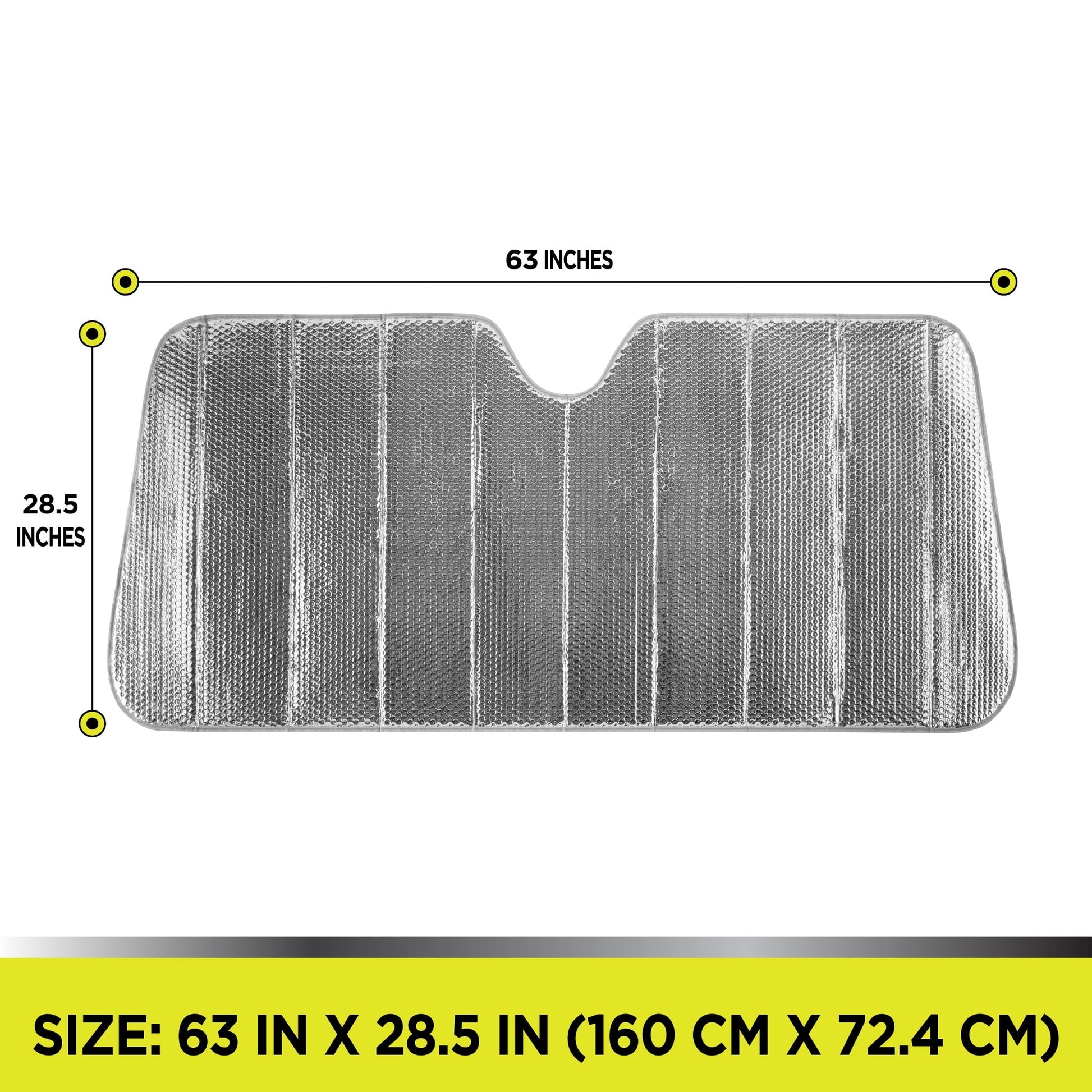 Auto Drive Heavy-Duty Silver Accordion Sunshade 1 Pack, 63'' x 28.5''