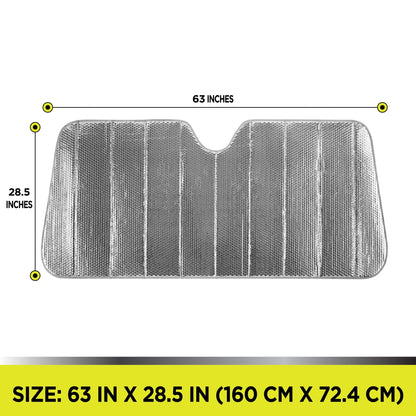 Auto Drive Heavy-Duty Silver Accordion Sunshade 1 Pack, 63'' x 28.5''
