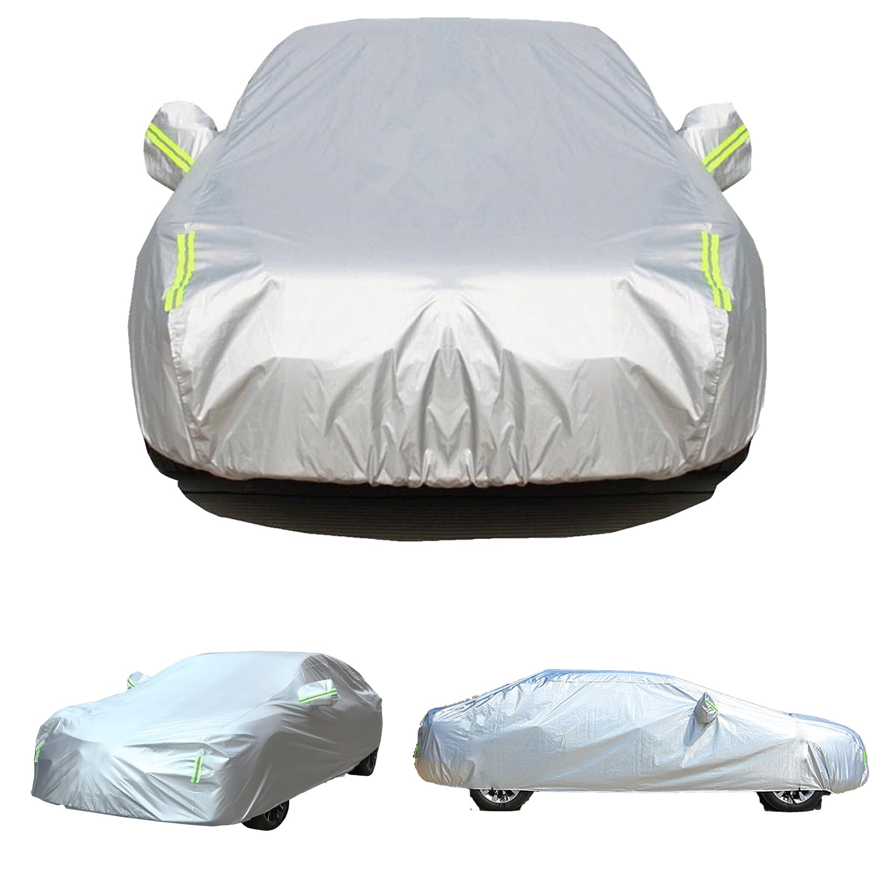 Pecham Car Cover Waterproof with Side Door Zipper All Weather Upgraded UV Protective Vehicle Cover-192"x71"x59" Sedan Cover