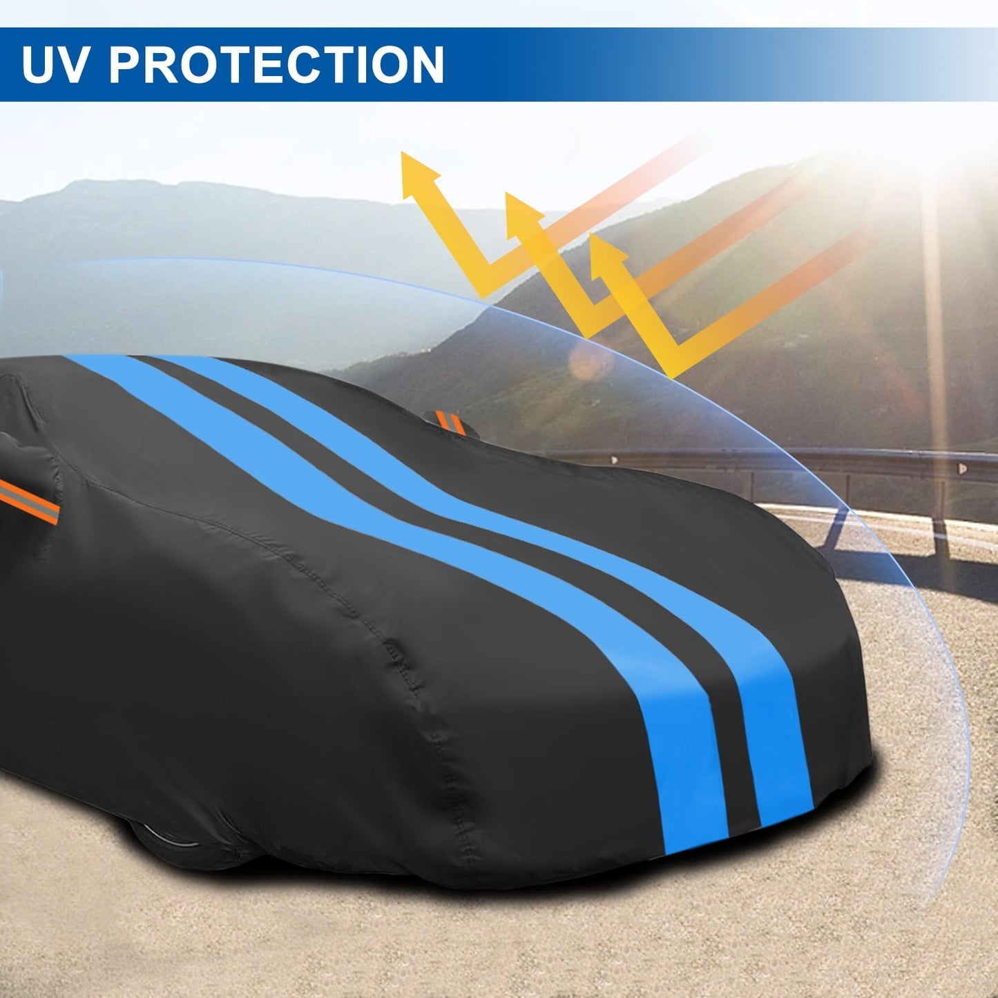 FANOTEK Car Cover Custom Fit for Ford Mustang 1982-2025, Waterproof PEVA with Soft Liner Full Cover, Outdoor Sun UV Rain Dust Protection All Weather