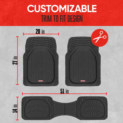 Motor Trend FlexTough Contour Deep Dish Heavy Duty Rubber Floor Mats for Car SUV Truck & Van - All Weather Protection (Deep Dish 2)