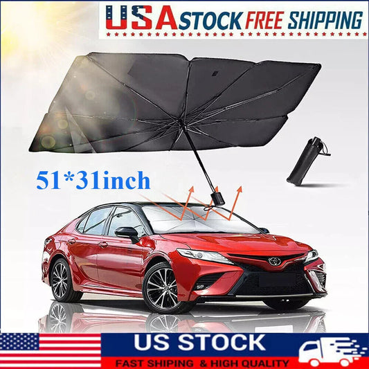 51" Car Windshield Sun Shade Foldable Umbrella Front Window Cover Visor Umbrella
