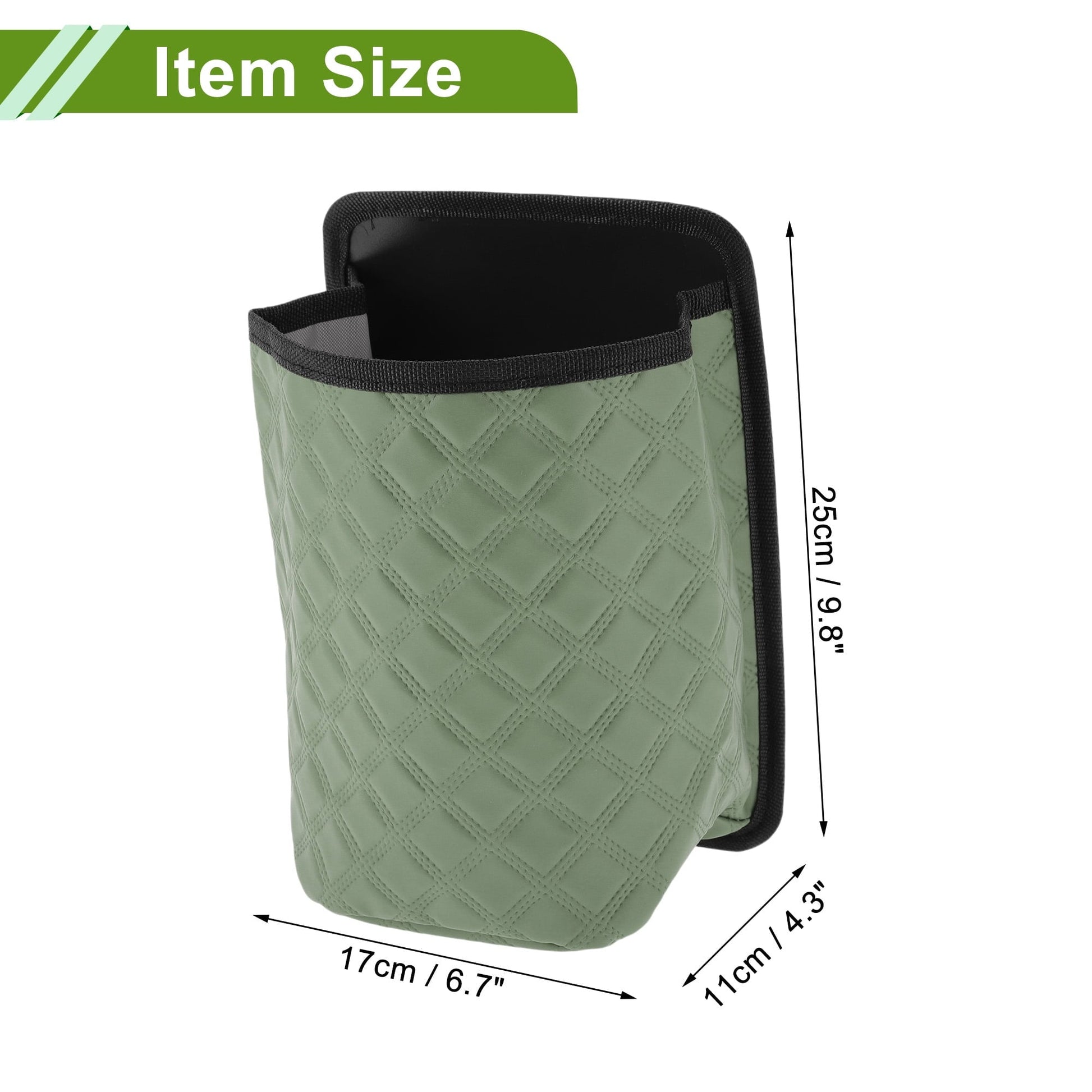 Unique Bargains Car Trash Can With Lanyard Hanging Front Rear Seats Trash Bin 1 Pc Green