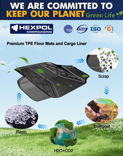 AOMSAZTO Car Floor Mats & Cargo Liner TPE Rear Trunk Mat Set For Honda Accord 2018-2022 All Weather Protection Automotive Floor Liners & Trunk Mat ,Custom Fit Car Accessories Car Mats