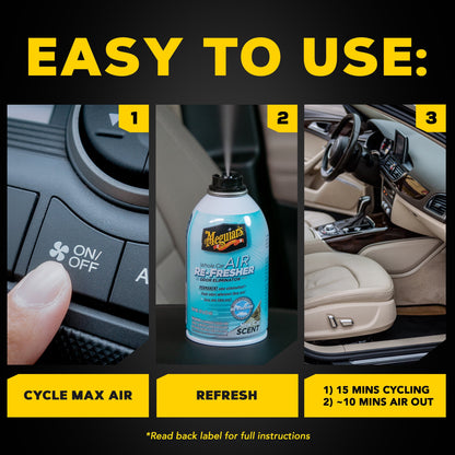 Meguiar's Whole Car Air Re-Fresher Odor Eliminator Mist, New Car Scent, G16402, 2 oz