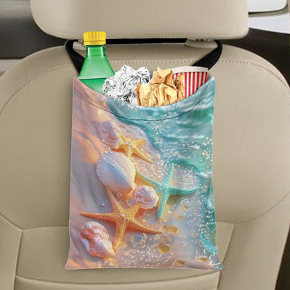 Yuyamidu Starfish Car Trash Bags for Truck Van Sedan Hanging Car Trash Bag Shell Trash Bagtainer Beach Auto Garbage Bag Accessories Foldable Small Wastebasket Holder