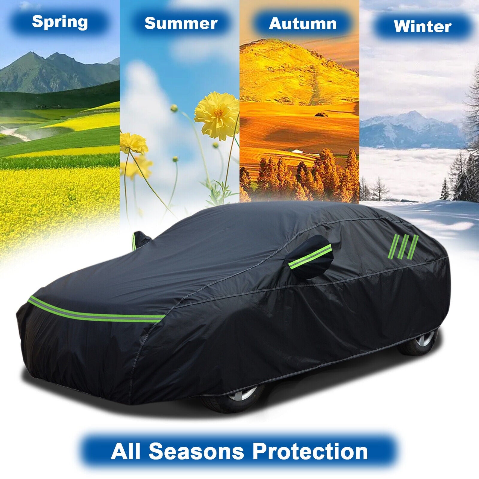 For Honda Accord Car Cover Upgraded PEVA+Cotton Outdoor Waterproof Sedan Full Cover Rain Sun Dust Snow Protection Black