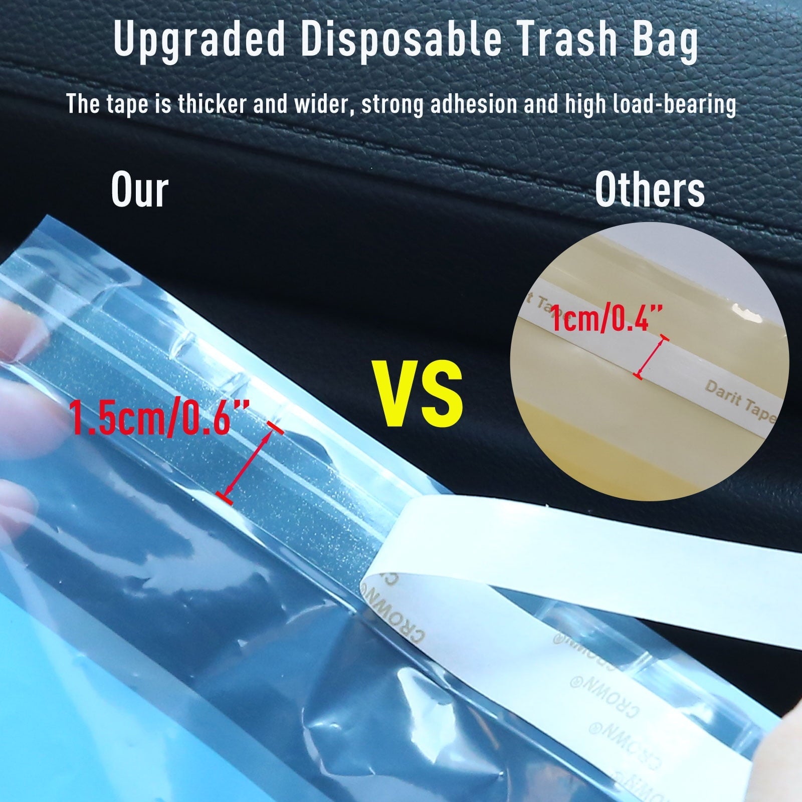 Upgraded Car Trash Bag, 45pcs Easy Stick-On Disposable Car Garbage Bags, Durable Waterproof Leak-proof Vomit Bag, Kitchen Storage Bag, Suitable for Car Bedroom Bathroom Office Study Room