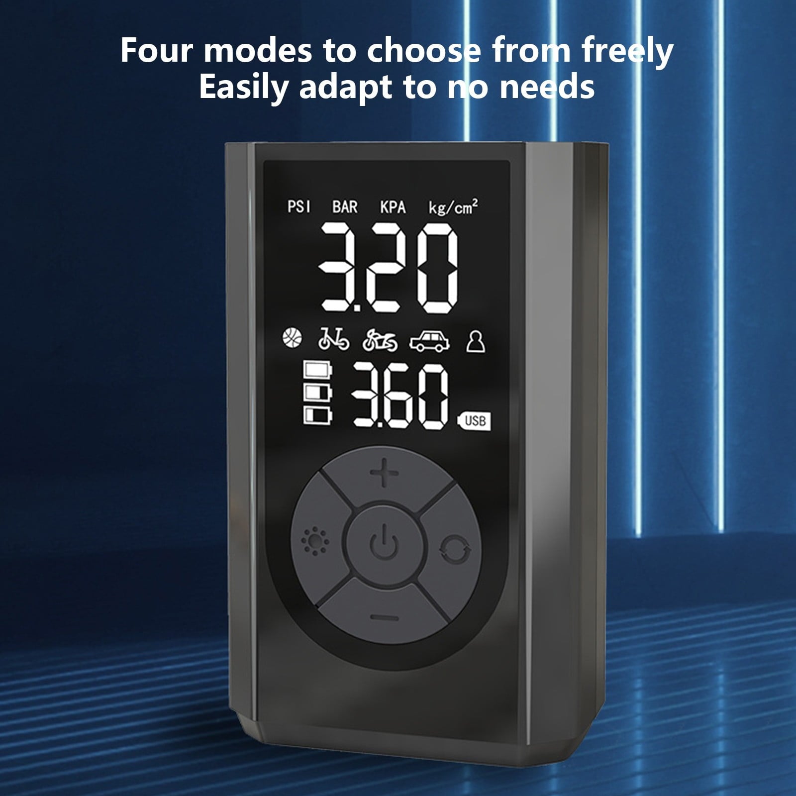 Tire Inflator Portable Air Compressor, 160 PSI Portable Air Pump, 3X Faster Air Pump with Digital Pressure Gauge, LED Light, and Multiple Adapters for Car, Moto, Bike, and Other Inflatables