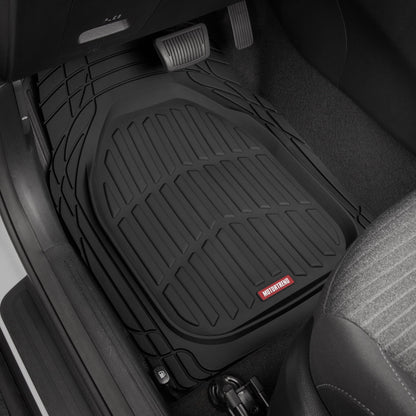 Motor Trend FlexTough Contour Deep Dish Heavy Duty Rubber Floor Mats for Car SUV Truck & Van - All Weather Protection (Deep Dish 2)