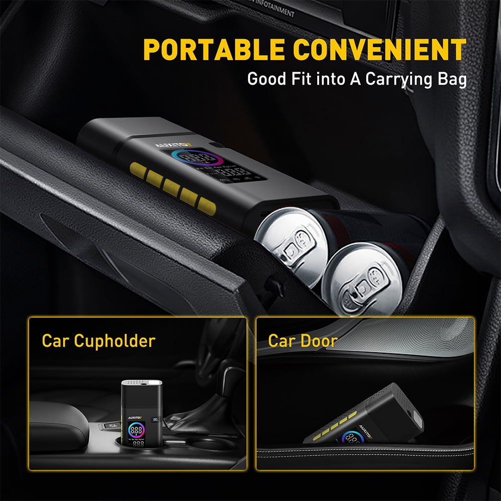 AUXITO Tire Inflator Portable Air Compressor, 150 PSI Cordless Air Pump with 7800mAh Rechargeable Battery for Car, Truck, Motorcycle Tires & Ball, Compact Bike Pump
