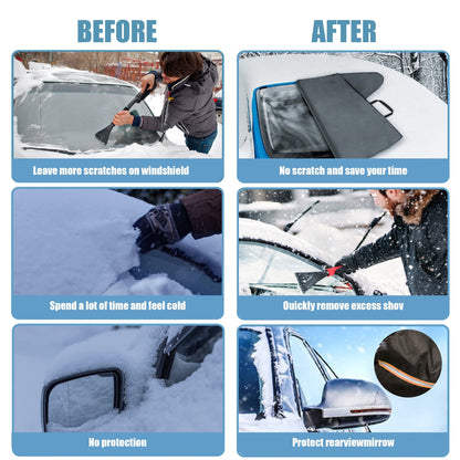 EVLIVE Winter Windshield Cover for Snow, Frost & Ice, 69x43 Inches, Perfect for cars and mid-size vehicles, Black