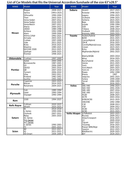 Auto Drive Lightweight Silver Accordion Sunshade 1 Pack,63" x 28.5"