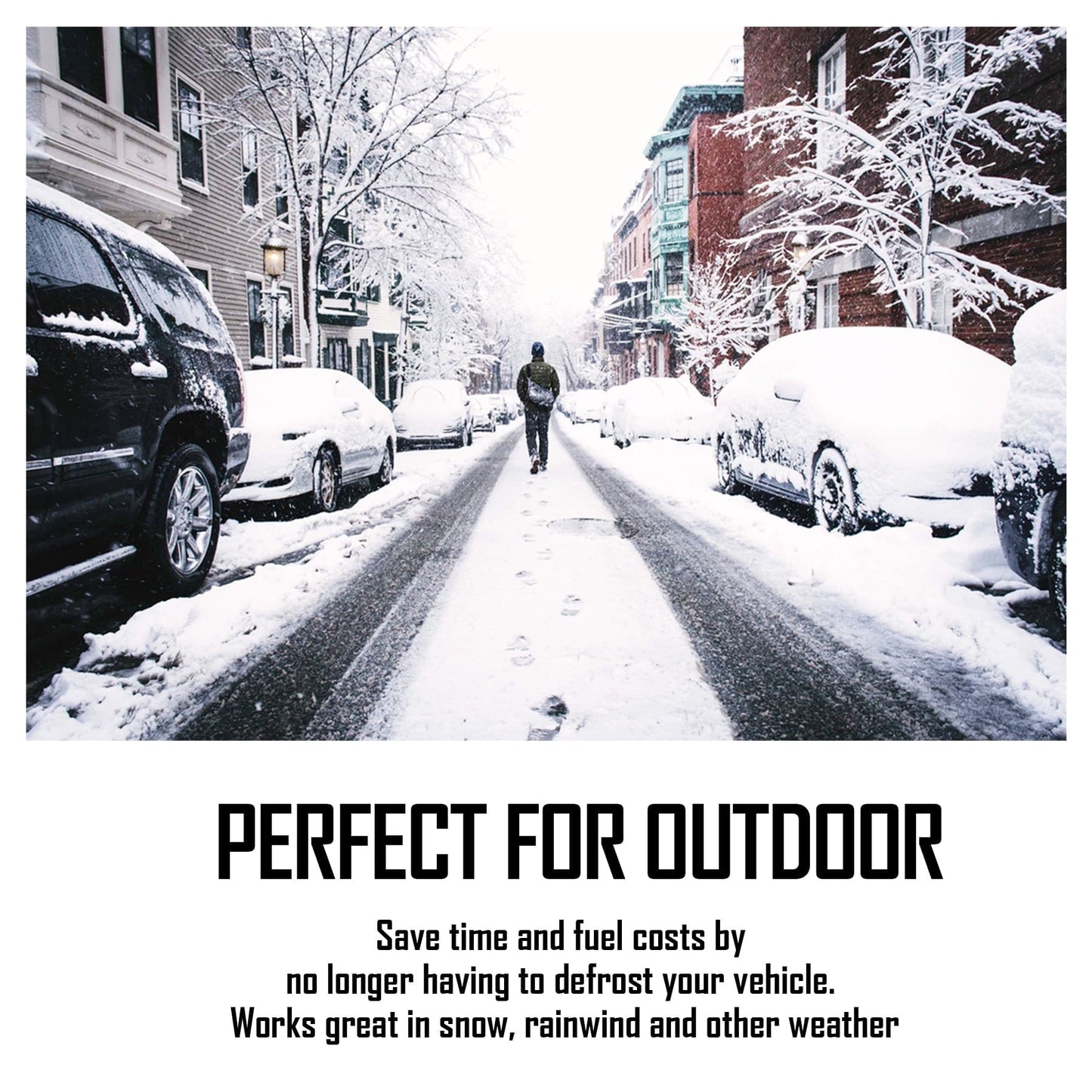 Whiteleopard Car Windshield Snow Ice Cover with 4 Layers Protection, Windshield Cover with Magnetic Edges Used for Protection, Rain and Sun