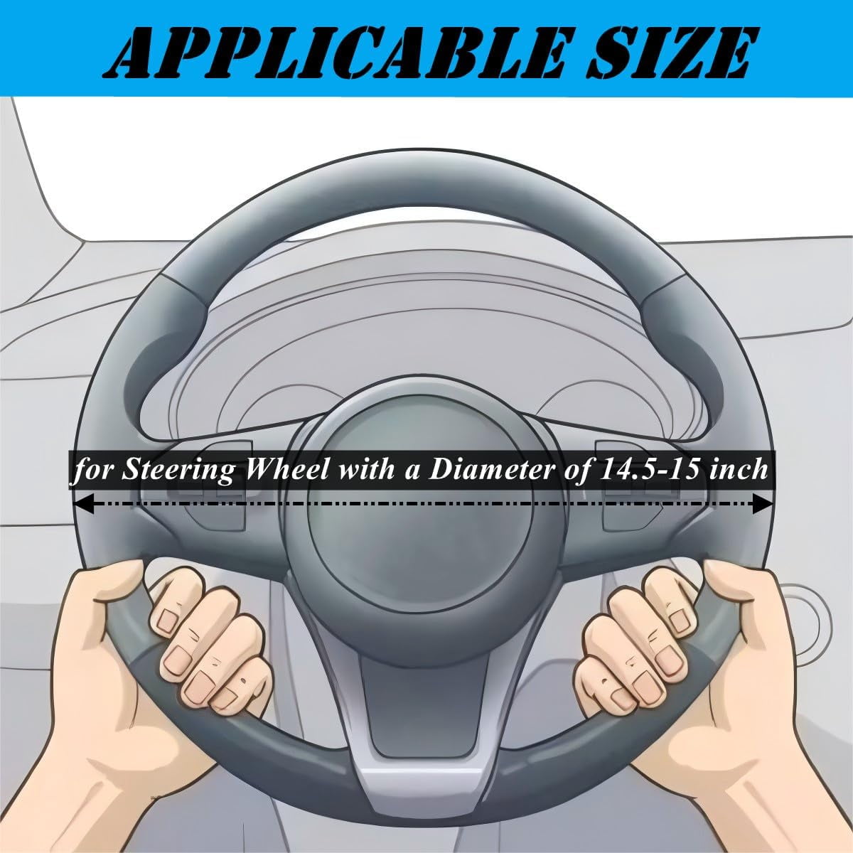 Fluffy Steering Wheel Cover, Universal 15 Inch Colorful Rhinestones Car Steering Wheel Cover, Sparkly Crystal Diamond Steering Wheel Protector for Women Girls,Purple