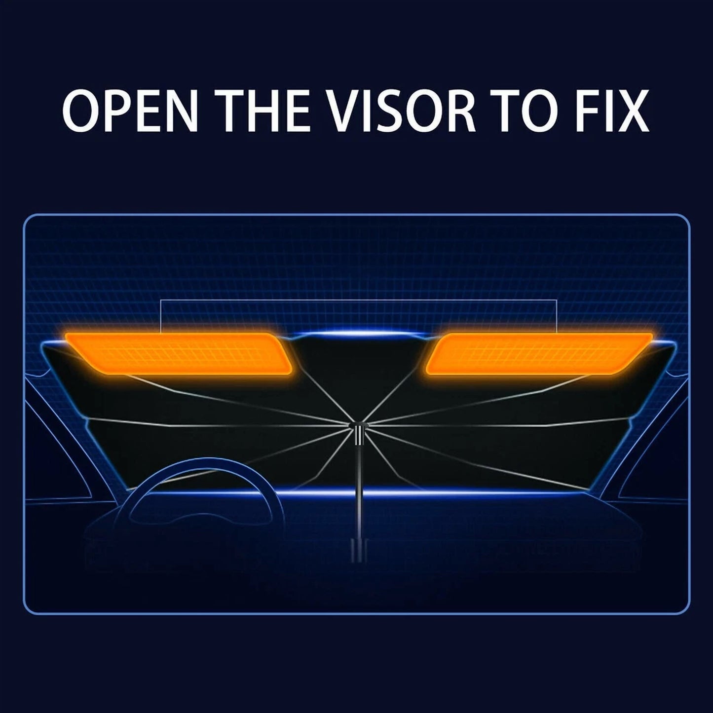 53" Car Windshield Sun Shade Foldable Umbrella Front Window Sun Uv Protection