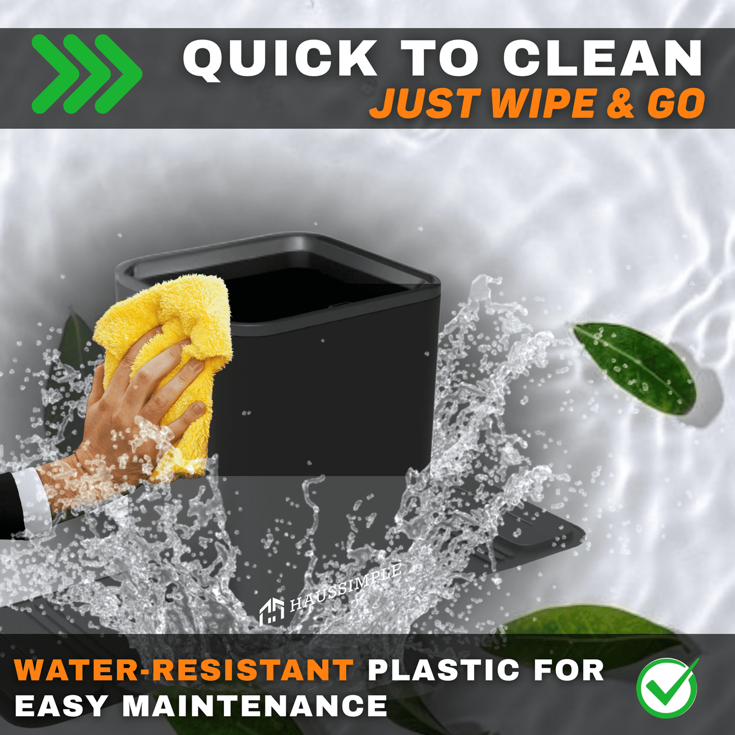 Compact Car Trash Can, 2L Leakproof Garbage Bin with Anti-Tip Stability Wings, Anti-Slip Base, Includes Trash Bags, Black, Medium Size, Universal Fit for Cars, SUVs, Trucks