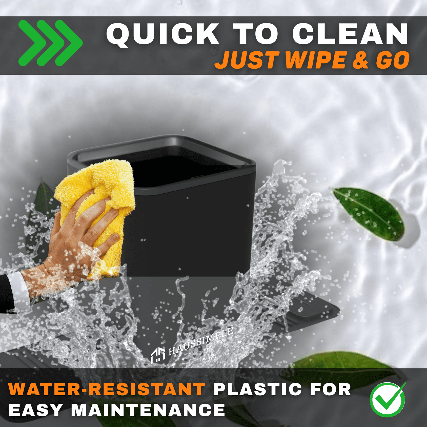 Compact Car Trash Can, 2L Leakproof Garbage Bin with Anti-Tip Stability Wings, Anti-Slip Base, Includes Trash Bags, Black, Medium Size, Universal Fit for Cars, SUVs, Trucks