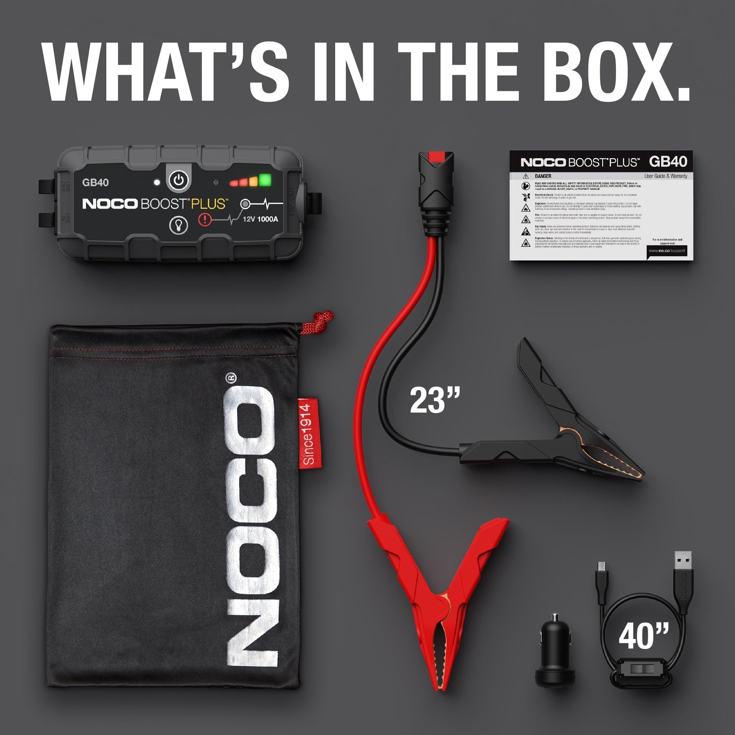 NOCO Boost GB40: 1000A 12V UltraSafe Portable Lithium Jump Starter